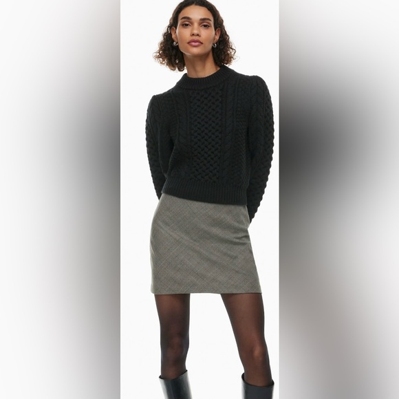 Aritzia Wilfred Olivetta Sweater Light Birch Cream Cable Knit Sz M - Picture 8 of 8